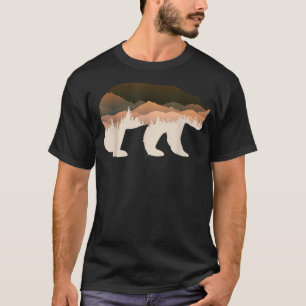Camiseta Animais das Montanhas Florestais Naturais do Urso 