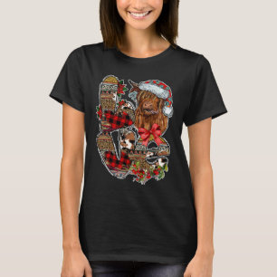 Camiseta Animais de Alta Alegria Vaca Feliz Natal Feminino 