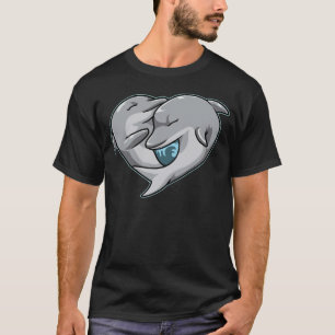 Camiseta Animais de Casal de golfinhos bonitos, em forma de