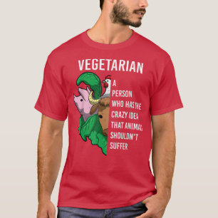 Camiseta Animais de Citação de Definição Vegetariana não de