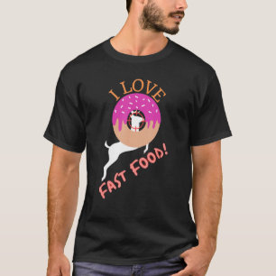 Camiseta Animais De Comida Rápida Caçados Comem Comida Mais