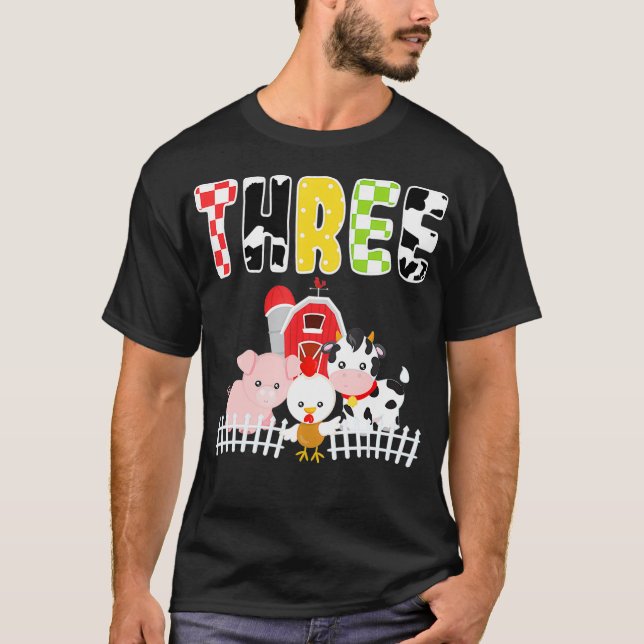 Camiseta Animais De Criação De Barco Com aniversário de 3 a (Frente)