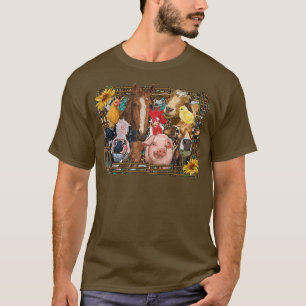 Camiseta Animais de Criação Ocidentais Vaca Suína Suína Gal