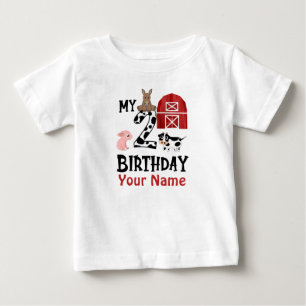 Camiseta Animais de Criação segundo aniversário Personal