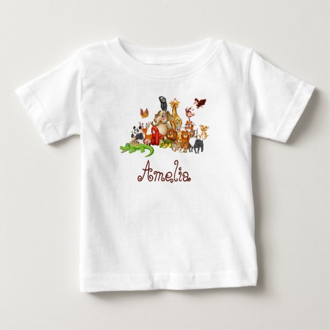 Camiseta Animais de Criança Personalizada (Frente)