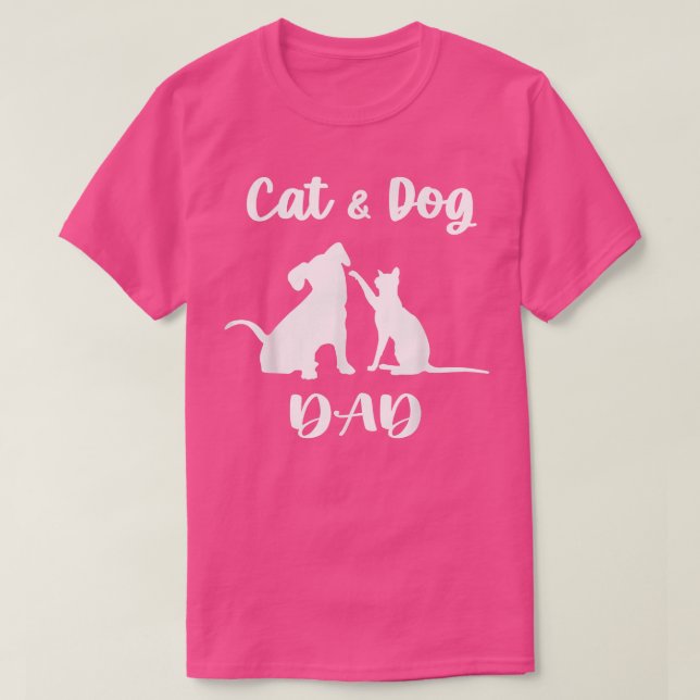 Camiseta Animais de estimação de Pai de gato e cão amamenta (Frente do Design)