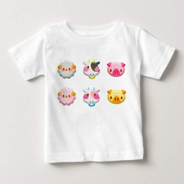 Camiseta Animais de exploração Kawaii (Frente)