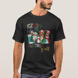 Camiseta Animais de fazenda bonitos Feliz Natal Y Todos Que