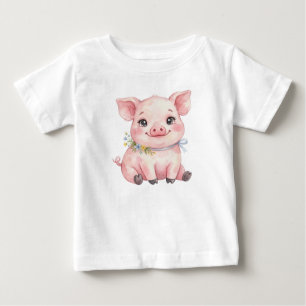 Camiseta Animais de Fazenda Fofos-Porco