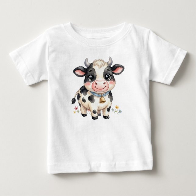 Camiseta Animais de Fazenda Fofos-Vaca (Frente)