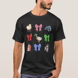 Camiseta Animais de Fazenda Fofos Vaca Pato Coquete Fazende