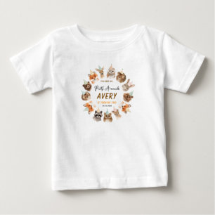 Camiseta Animais de Festa 2º Aniversário Fofo Animal da S