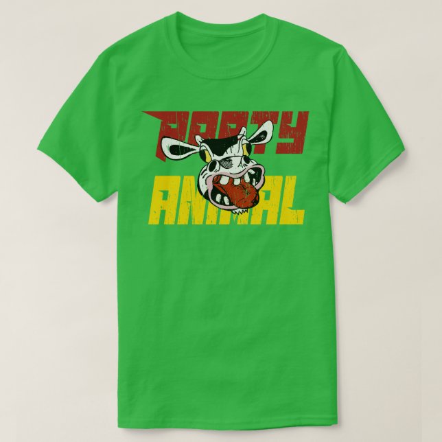 Camiseta Animais de festa, vaca engraçada (Frente do Design)