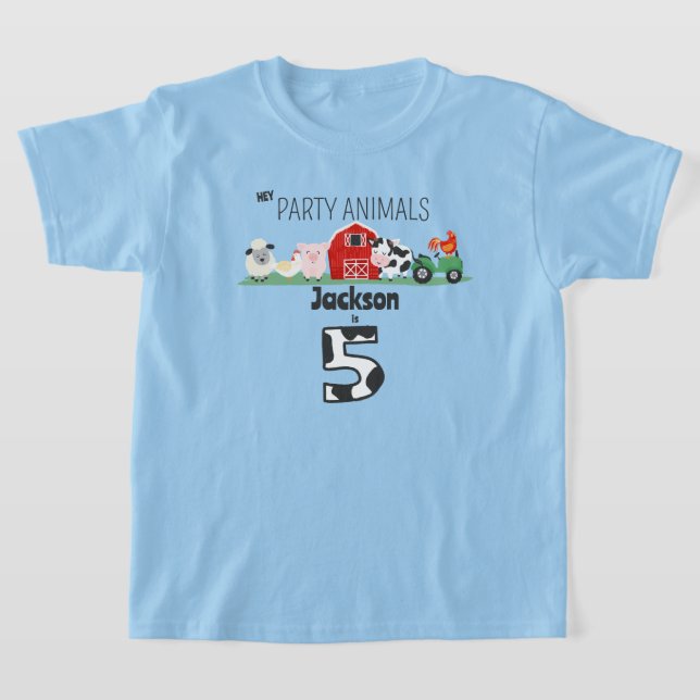 Camiseta Animais de festas 5 de Aniversário Fazenda de Aniv (Postura )