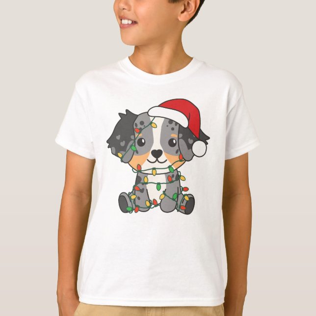 Camiseta Animais de inverno de Shepherd australianos (Frente)