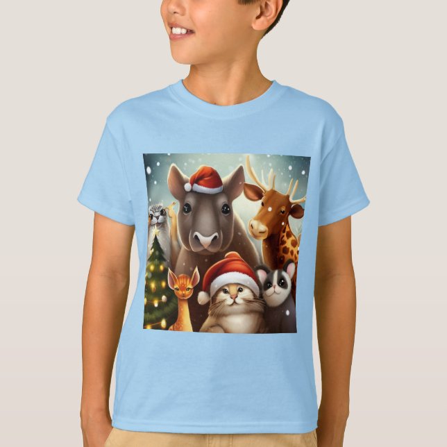 Camiseta Animais de Natal 6 (Frente)