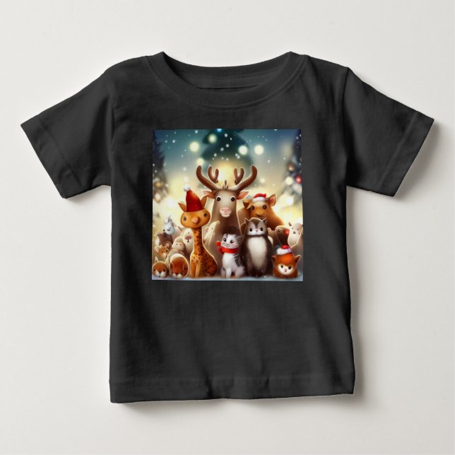 Camiseta Animais de Natal 7 (Frente)