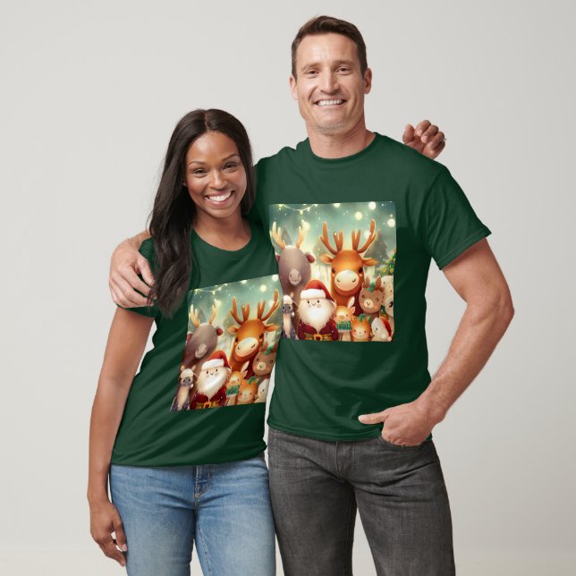 Camiseta Animais de Natal 8 (Unissex)