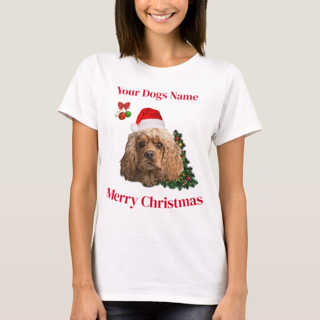 Camiseta animais de natal cocker spaniel (Frente)