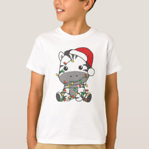 Camiseta Animais de Natal de Inverno Zebras Férias Zebras