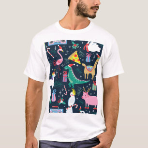 Camiseta Animais De Natal, Design Bonita Sem Semente.