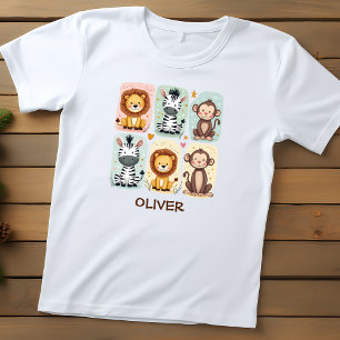 Camiseta Animais de Safari com Desenhos Caprichosos