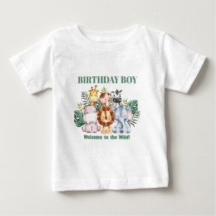 Camiseta Animais de Safari da Selva Caprichosa de Aniversár