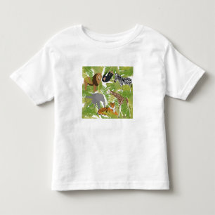 Camiseta Animais de Safari da Selva Fofos Menino   Menina