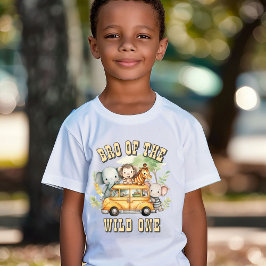 Camiseta Animais de safári de aniversário do garoto Bro do 