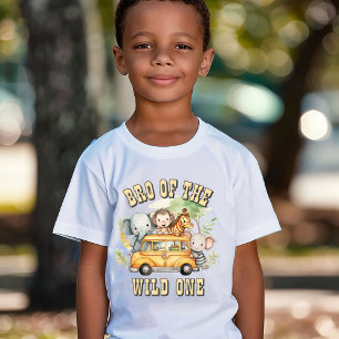 Camiseta Animais de safári de aniversário do garoto Bro do 
