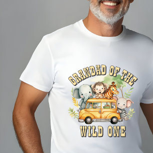 Camiseta Animais de safári de aniversário do pai dos menino