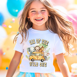 Camiseta Animais de safari de aniversário do Sis do Wild On