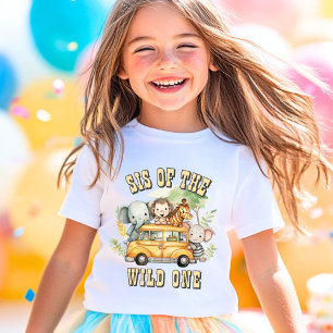 Camiseta Animais de safari de aniversário do Sis do Wild On