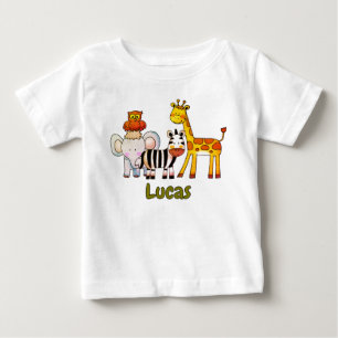 Camiseta Animais de Safari de Desenho Animado Fofo Zebra El