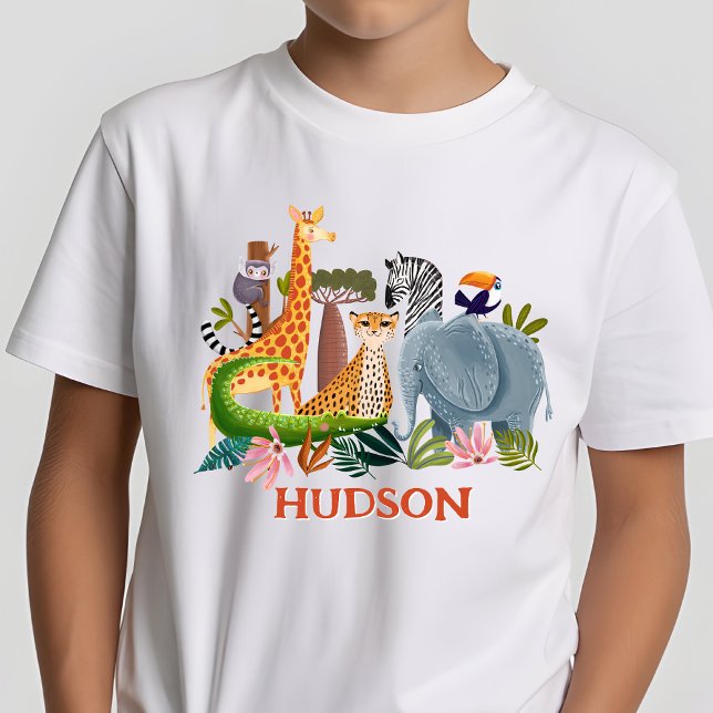 Camiseta Animais de safari menino aniversário (Criador carregado)