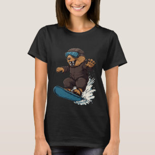 Camiseta Animais De Snowboard - Castor Num Snowboard Snowbo