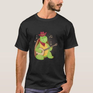 Camiseta Animais De Tartaruga Jogando Banjos Cordas Musicai