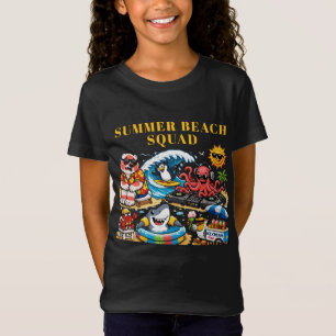 Camiseta Animais Divertidos na Festa de Praia de Verão - DJ