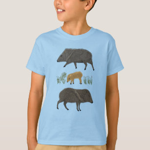 Camiseta Animais do Deserto do Retrato da Família Javelina