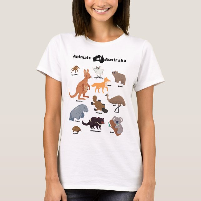 Camiseta Animais do diafragma australiano Aussie Wildlife (Frente)