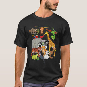 Camiseta Animais do Jardim Zoológico