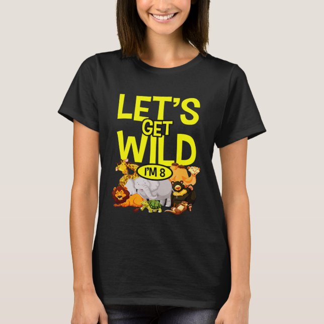 Camiseta Animais do Jardim Zoológico Safari, 8 Anos, Selvag (Frente)