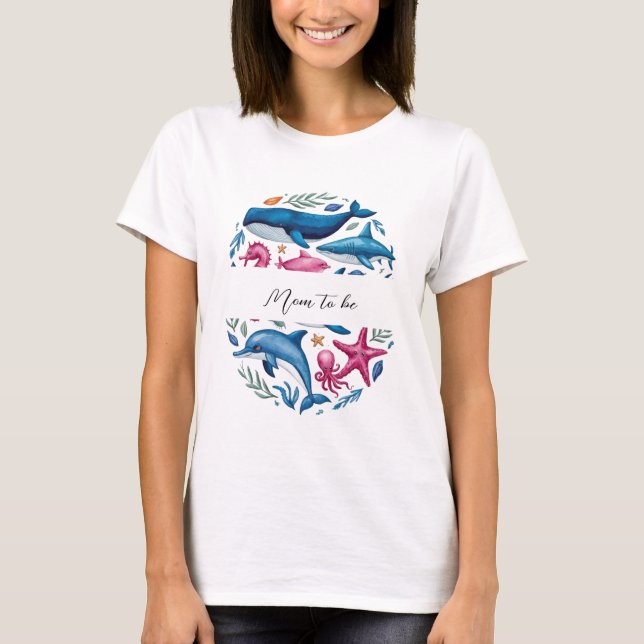 Camiseta Animais do mar elegantes modernos (Frente)