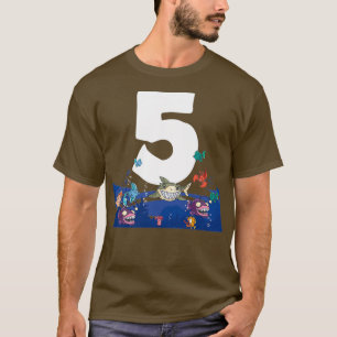 Camiseta Animais do Mar Peixes Aquário 5 de Aniversário Fes