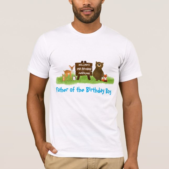 Camiseta Animais do Partido de Aniversário da Floresta Rúst (Frente)