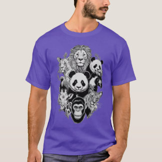 Camiseta Animais do Zoológico Vida Selvagem Festa de Aniver