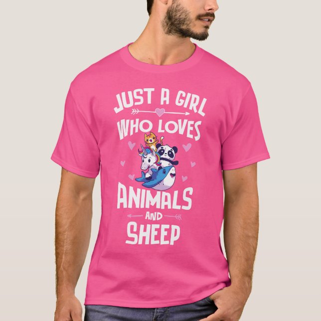Camiseta Animais E Ovinos Para Meninas (Frente)