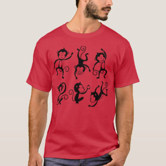 Camiseta Animais engraçados da família de macacos