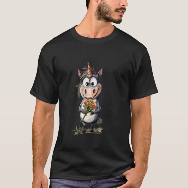 Camiseta animais fantásticos incríveis amigos unicórnios ca (Frente)