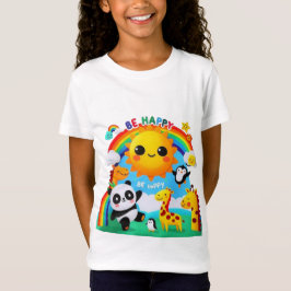 Camiseta Animais Felizes Sob O Arco-Íris
